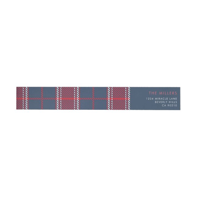 Navy Red Kariert Tartan Buffalo Modernes Minimalis (Person)