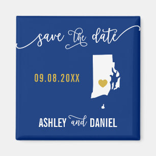 Navy Rhode Island Hochzeit Sichern Sie die Datumsk Magnet