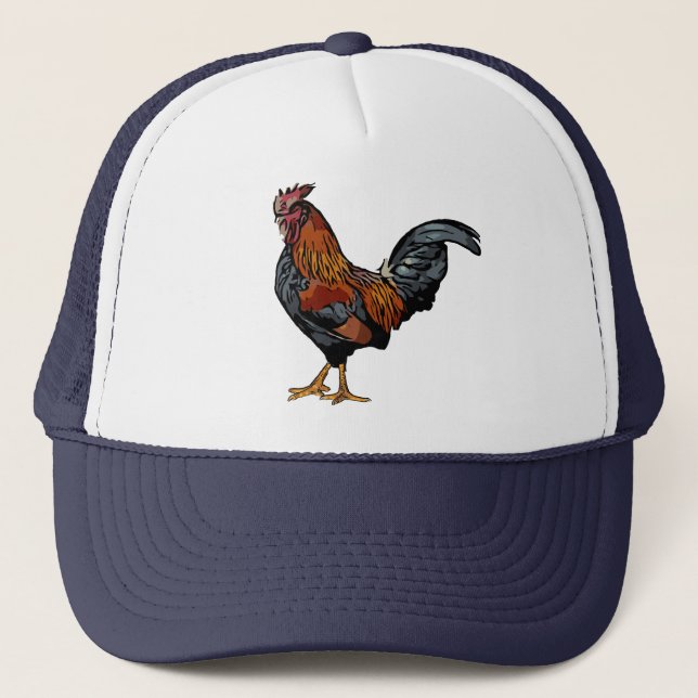 Navy Rooster Trucker Hat Truckerkappe (Vorderseite)