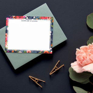 Navy rosa orangefarbener orangefarbener Border mit Mitteilungskarte