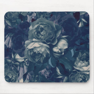 Navy Rose Bouquet Mousepad