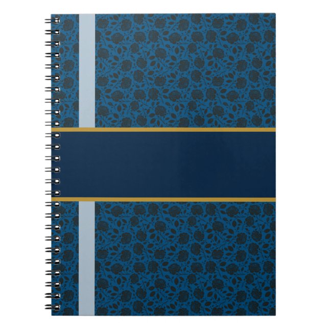 Navy Rose Damask Notizblock (Vorderseite)