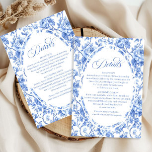 Navy-Rosen Toile-Hochzeit Klassische Details Karte