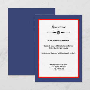 Navy & Roter Rahmen - Empfangseinladung Einladung