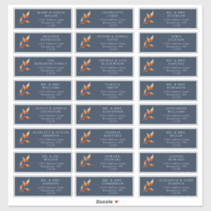 Navy Rust Guest Address Labels