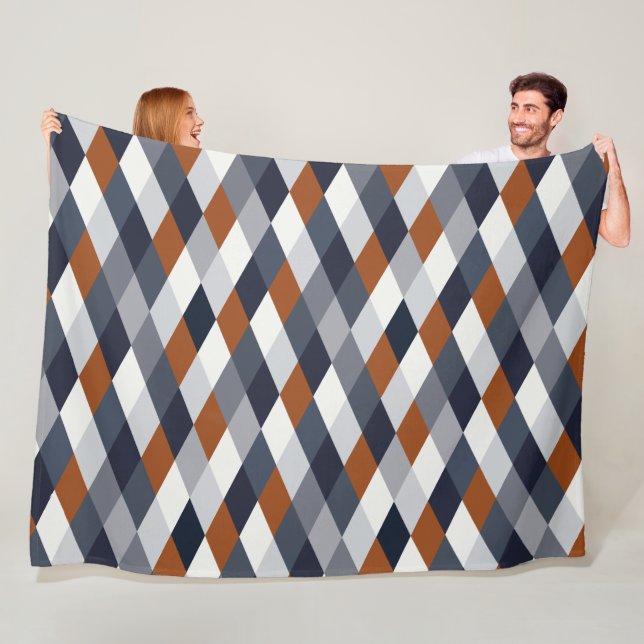 Navy Rust Small Geometry VIIBb Fleecedecke (Beispiel)