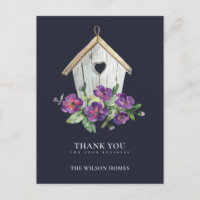 NAVY RUSTIC FLORAL BIRDHOUSE REALTOR DANKE