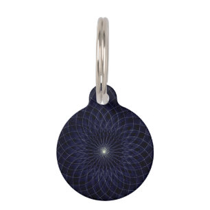 Navy Sacred Geometry Mandala-Hundeanhänger Haustiermarke