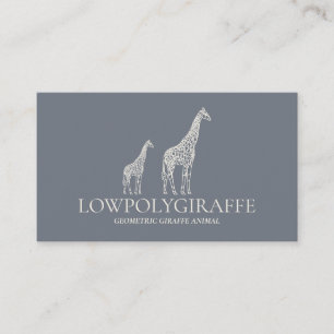 Navy Sage Creme Tier Lowpoly Giraffe qr Visitenkarte