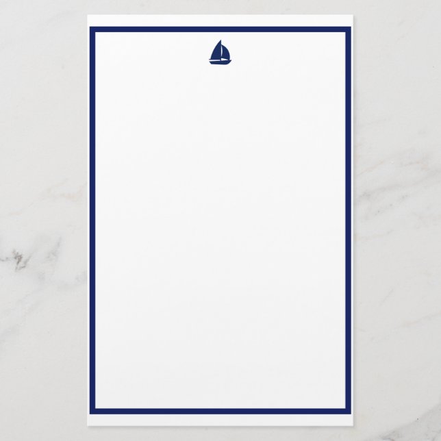 Navy Sailboat Briefpapier (Vorderseite)