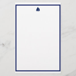 Navy Sailboat Briefpapier