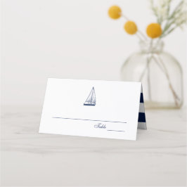Navy Sailboat Nautical Wedding | Platzkarte