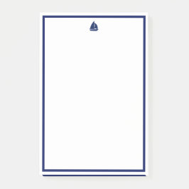 Navy Sailboat Post-it Klebezettel