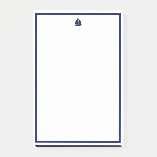 Navy Sailboat Post-it Klebezettel (Vorderseite)