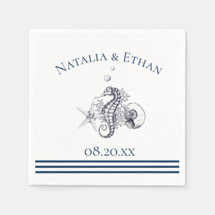 Navy Seaside Personalisiert Serviette