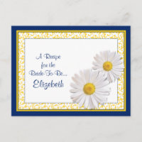 Navy Shasta Daisy Rezept Card für die Braut zu sei