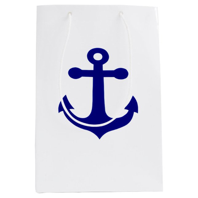 Navy Ship Anchor Nautical  Mittlere Geschenktüte (Vorderseite)