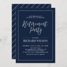 Navy & Silver Frame | Modernes Party für die Alter