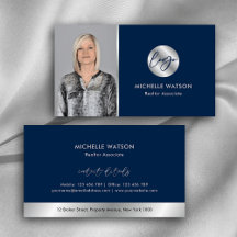 Navy & Silver Logo Modern Real Anwesen Notar Foto