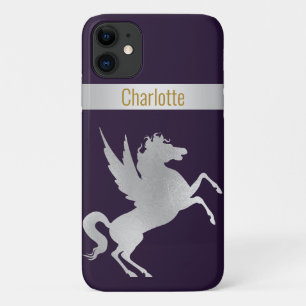 NAVY SILVER UNICORN IPHONE COVER individuell anpas