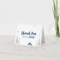 Navy & Silver Winter Wonderland Danke Karte