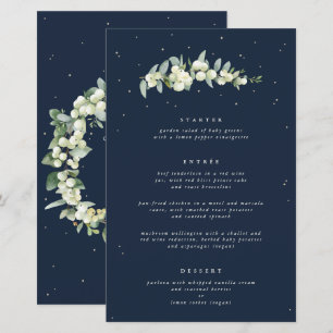 Navy Snowberry+Eucalyptus 3 Gänge Hochzeitsmenü