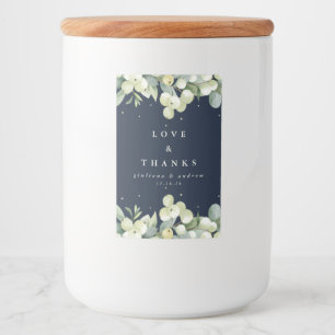 Navy Snowberry+Eukalyptus Winter Wedding Lebensmitteletikett