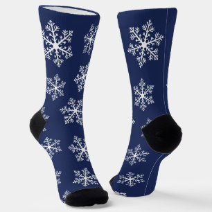 Navy Snowflake Crew Socks Socken