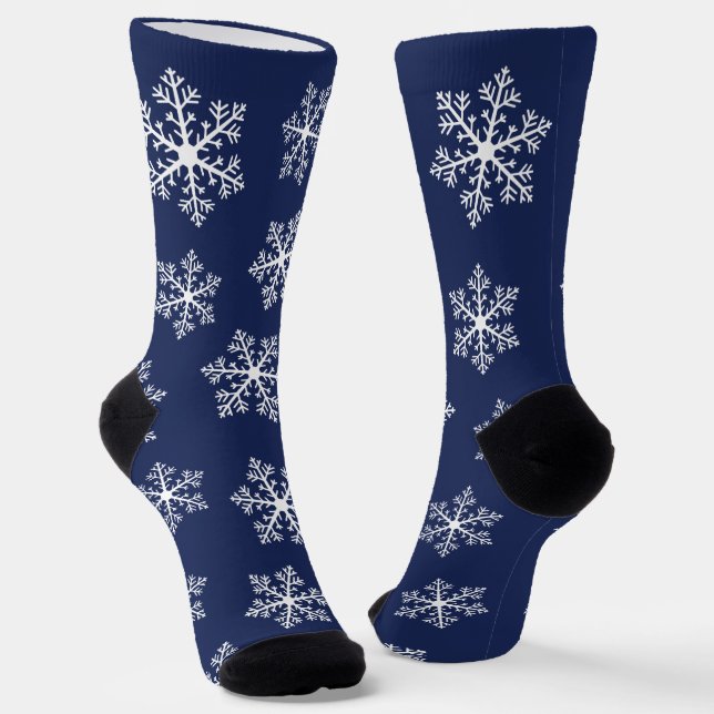 Navy Snowflake Crew Socks Socken (Gewinkelt)