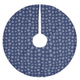 Navy Snowflake Tree Skirt Polyester Weihnachtsbaumdecke