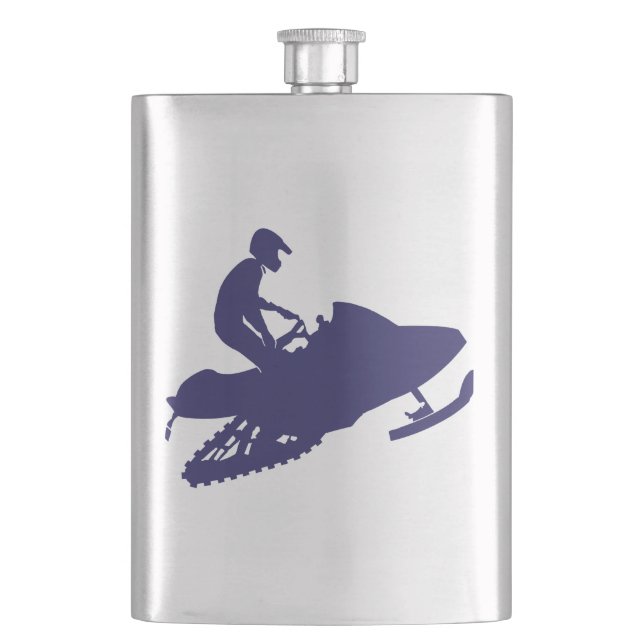 Navy-Snowmobiler Flachmann (Vorderseite)
