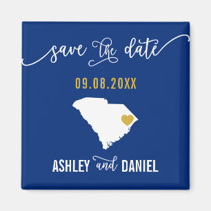 Navy South Carolina Hochzeit Speichern Sie die Dat Magnet