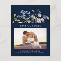 Navy Spring Wildblume Meadow Save the Date