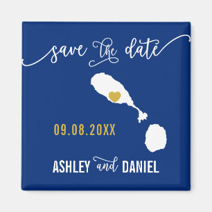Navy St. Kitts und Nevis Wedding Speichern Sie die Magnet