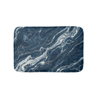 Navy Stein Marmor Elegantes Sauberes Aussehen Badematte