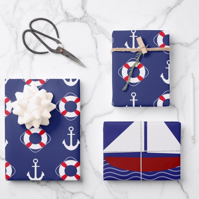 Navy Stil schöne Papier für Ihre Geschenke (Vorderseite)
