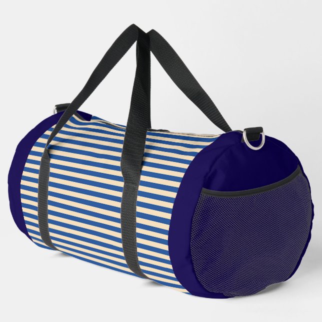Navy-Streifen Duffle Bag (Rechte Ecke)