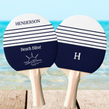 Navy-Streifen-Monogramm-Familie-Nautik 