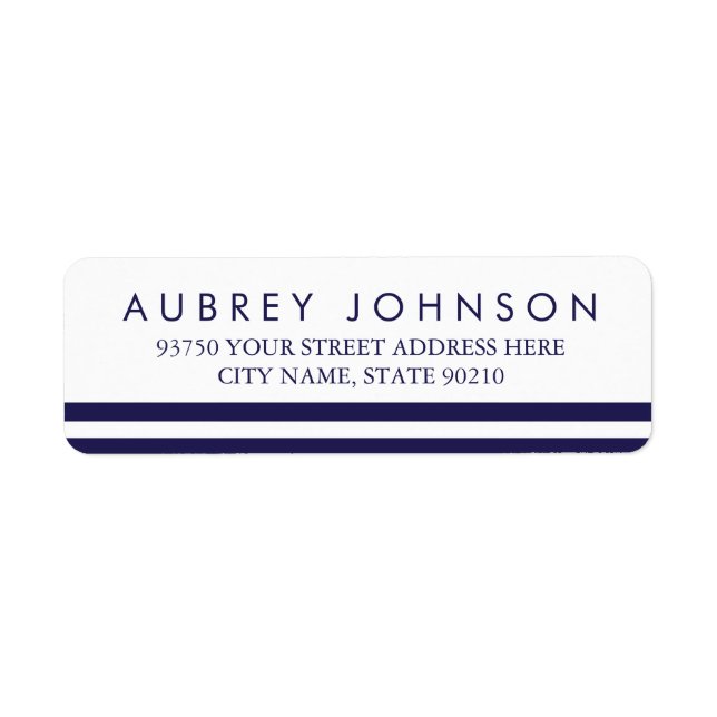 Navy Strip Address Labels (Vorne)