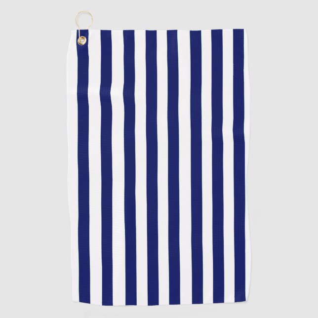 Navy Strip Golf Handtuch (Vorderseite)