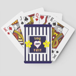 Navy Strip Notebook Bright Yellow Art Blume Spielkarten