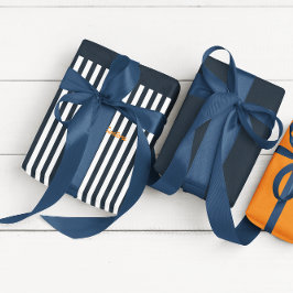 Navy Strips | Die Monografie des Modernen Gentlema Geschenkpapier Set
