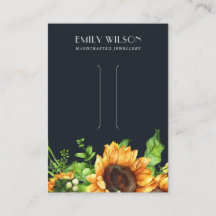 NAVY SUNFLOWER FALL AUTUMN HAIR CLIP DISPLAD CARD