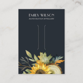 NAVY SUNFLOWER FALL AUTUMN HAIR CLIP DISPLAY VISITENKARTE