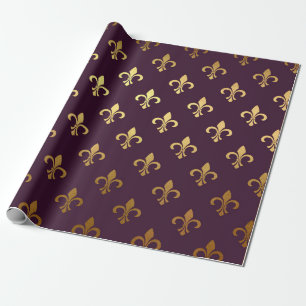 Navy Symbol Florence Burgunde Plum Golden Foil Geschenkpapier