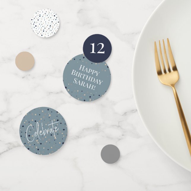 Navy Tan Blue Gray Birthday Confetti Konfetti (Gruppe)