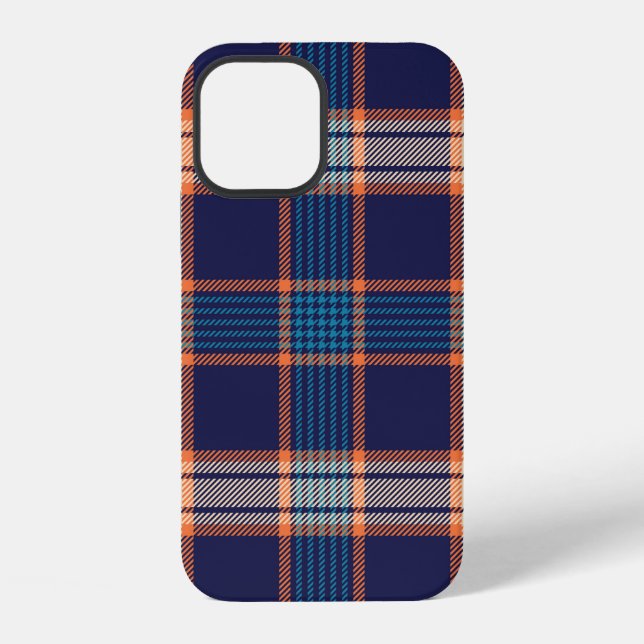 Navy-Tartan-Karomuster iPhone Hülle (Rückseite)