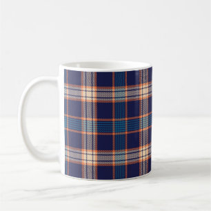 Navy-Tartan-Karomuster Kaffeetasse