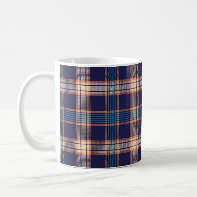 Navy-Tartan-Karomuster Kaffeetasse (Links)