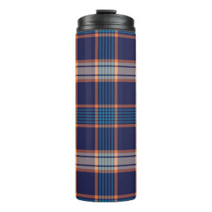 Navy-Tartan-Karomuster Thermosbecher